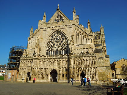 exeter, england, cathedrals, gothic, exeter cathedral, uk, united kingdom HD wallpaper