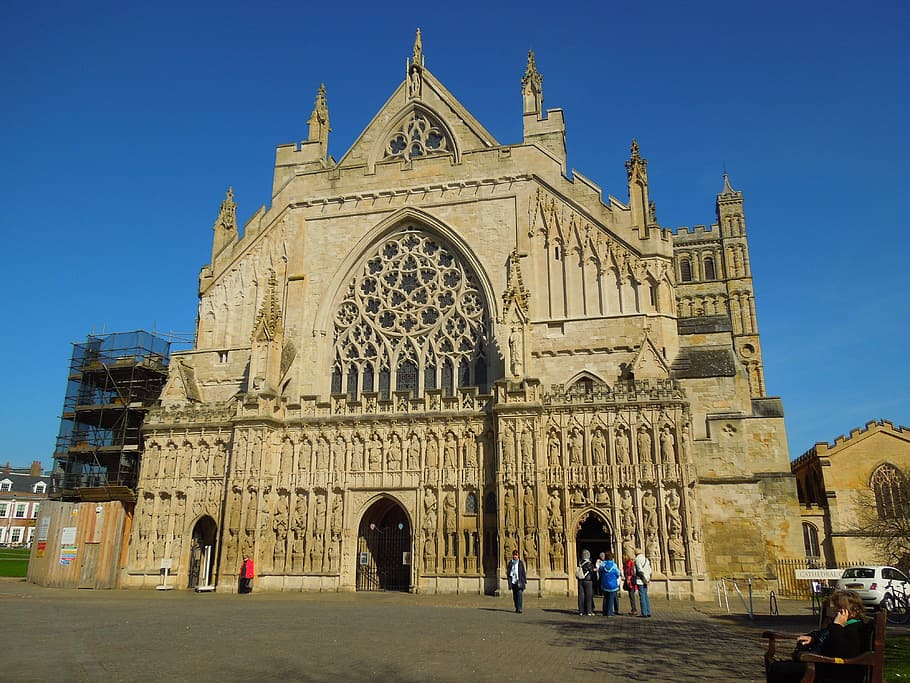 exeter, england, cathedrals, gothic, exeter cathedral, uk, united kingdom HD wallpaper