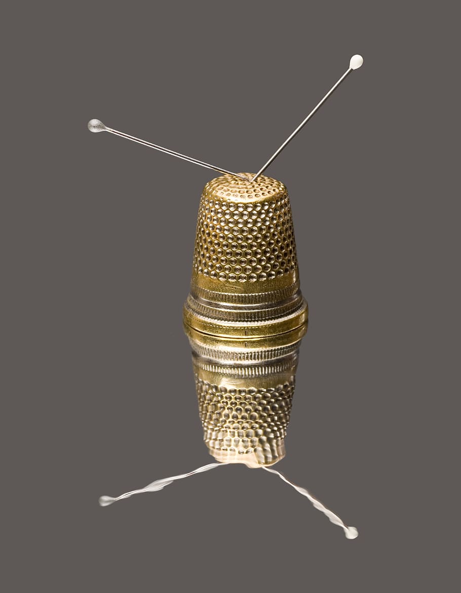 thimble, sewing, weaving, stitches, seamstress, pin, pins, studio shot HD wallpaper
