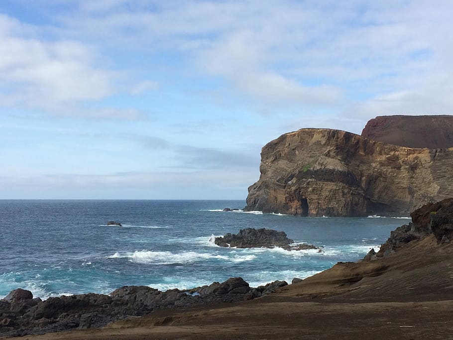 Coast, Landscape, Rock, Ocean, sky, water, azores, portugal HD wallpaper