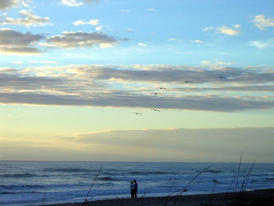 beach, sky, shore, sea, cloud - sky, water, horizon, beauty in nature HD wallpaper
