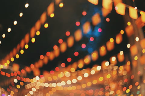 bokeh lights photo, bright, festive, glitter, shiny, christmas HD wallpaper