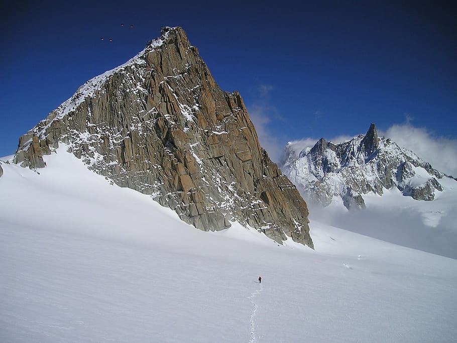 view of alps mountain, high mountains, alone, loneliness, snow HD wallpaper