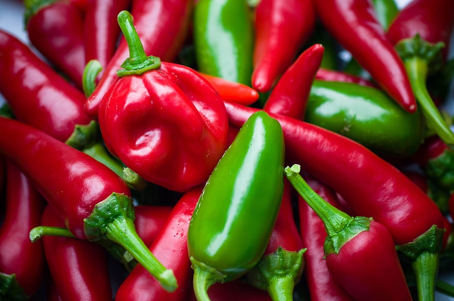 green and red chillis, habanero, sharp, pods, vegetables, eat HD wallpaper