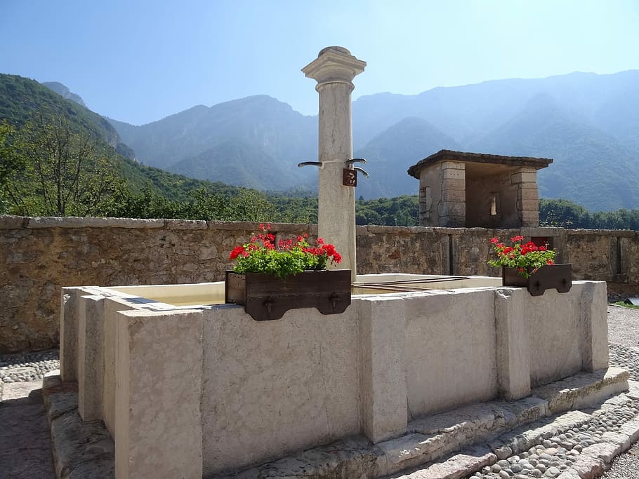 Fountain, Mountains, Clarity, grave, no people, outdoors, architectural column HD wallpaper