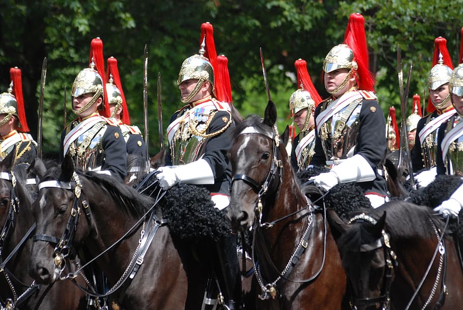 trooping, men, horses, ceremonial, guards, tradition, domestic animals HD wallpaper