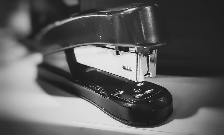 Stapler, Tacker, Office, black, black and white, office supplies HD wallpaper