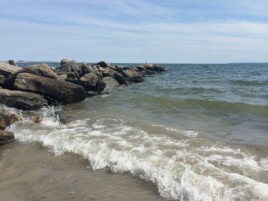 ocean, waves, coast, summer, nature, outdoor, water, sea, sunny HD wallpaper