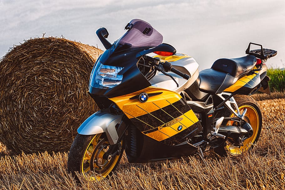 Bmw, K1200S, Field, motorcycle, one man only, one person, outdoors HD wallpaper
