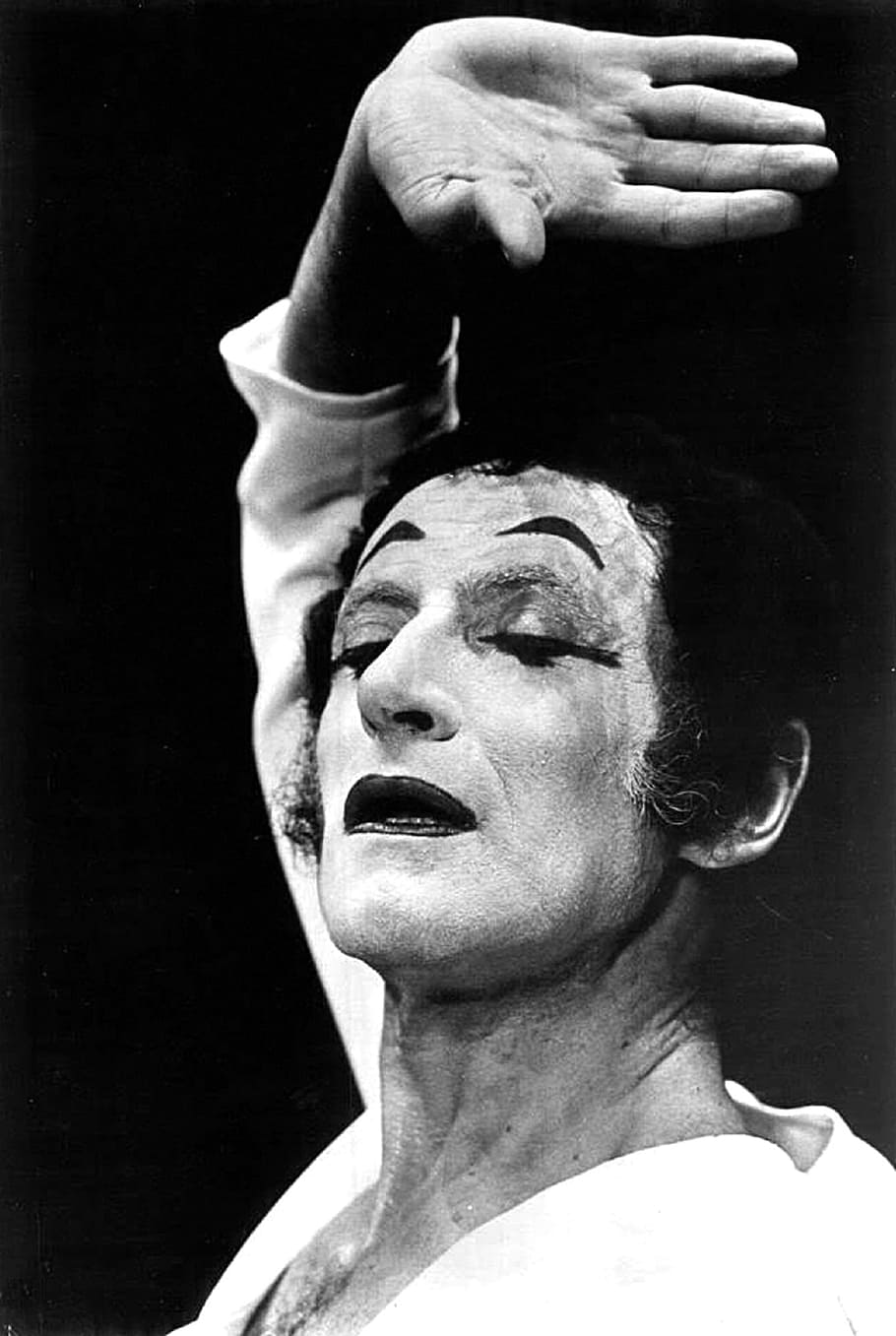 gray scale photography of person dancing, marcel marceau, actor