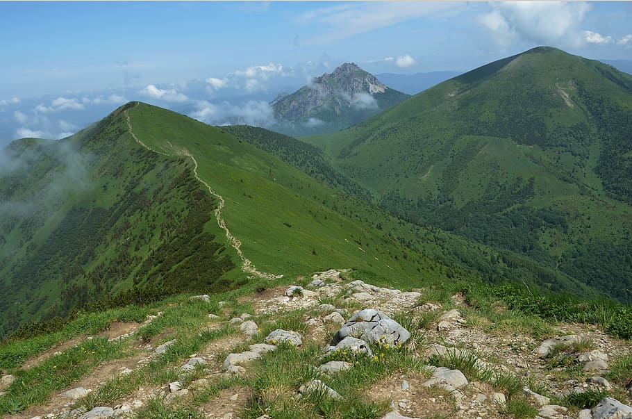 mountains, slovakia, malá fatra, mountain ridge, path, tourism HD wallpaper...