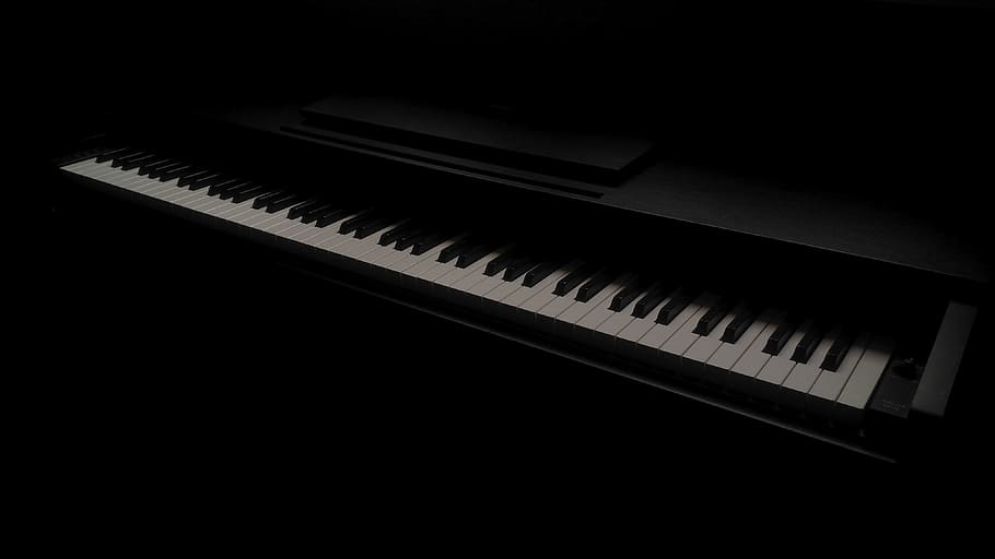 piano, black, dark, music, instrument, musical, piano key, musical instrument, HD wallpaper
