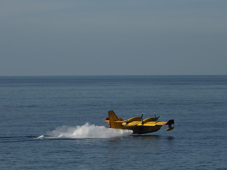 Fire Fighting Aircraft, Forest Fire, mediterranean, delete HD wallpaper