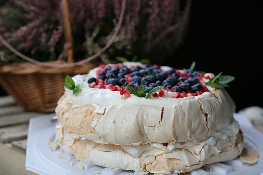 cake, meringue, sweets, food and drink, fruit, freshness, healthy eating HD wallpaper