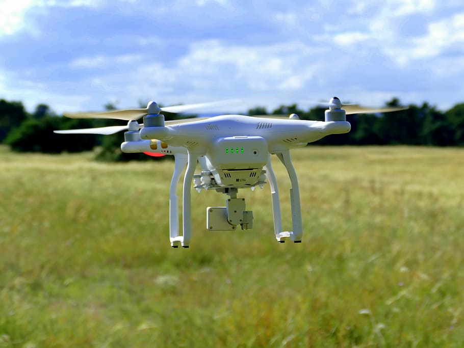 shallow focus photo of white DJI Phantom quadcopter drone, aircraft HD wallpaper