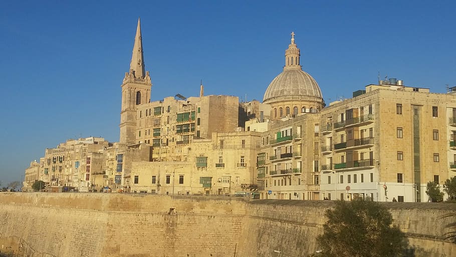 malta, valletta, mediterranean, city, capital, island, old, HD wallpaper
