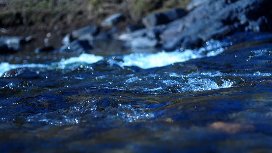 river, spring, water, nature, no people, selective focus, motion HD wallpaper