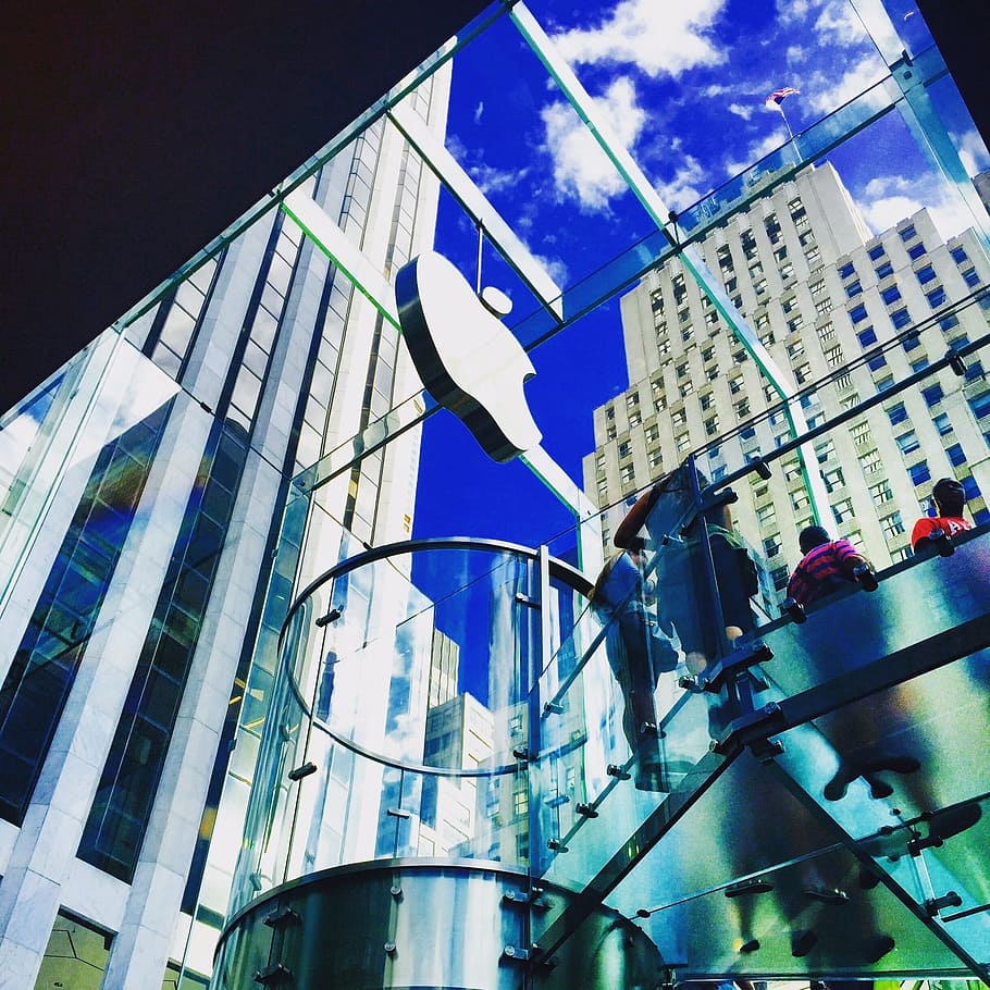 people standing on clear glass ground, building, modern, skyscraper HD wallpaper