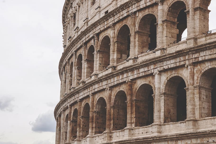 The Collesium, Italy, rome, ancient, landmark, history, ruins, HD wallpaper