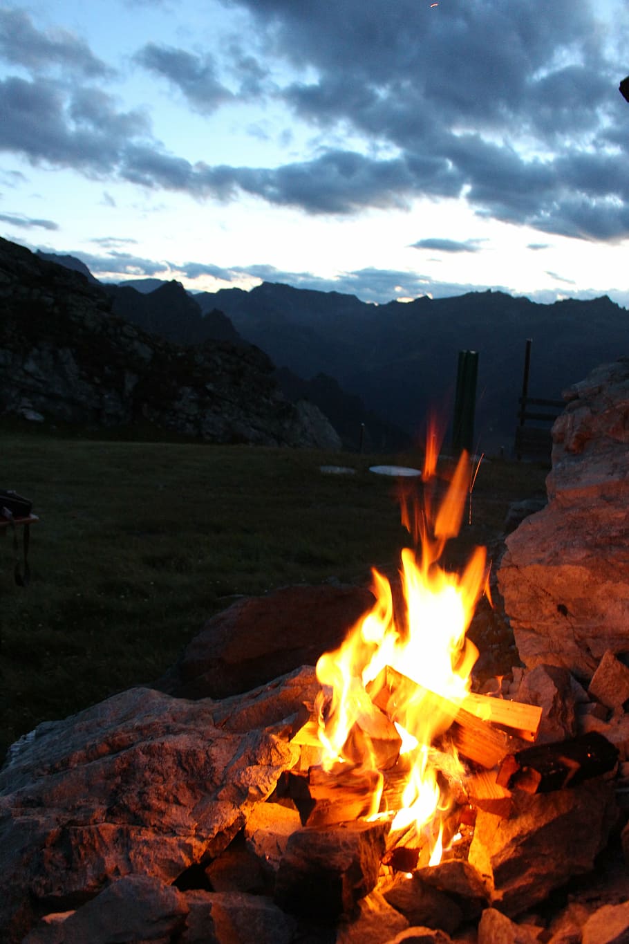 campfire, mountains, austria, burning, heat - temperature, flame HD wallpaper