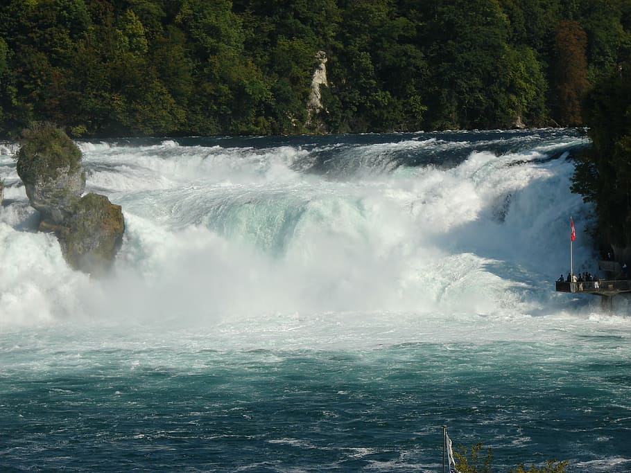 rhine falls, waterfall, schaffhausen, switzerland, germany, HD wallpaper