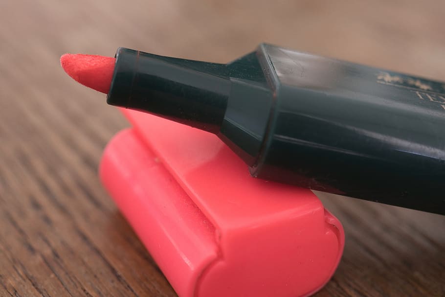 mark, close up, highlighter, desk, red, food and drink, close-up HD wallpaper