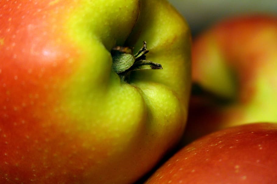 Apple, Close, Red, Food, Healthy, green, fruit, kernobstgewaechs HD wallpaper