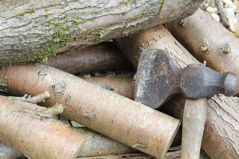 tool, axe, hatchet, timber, wood, log, chop, firewood, cut, HD wallpaper