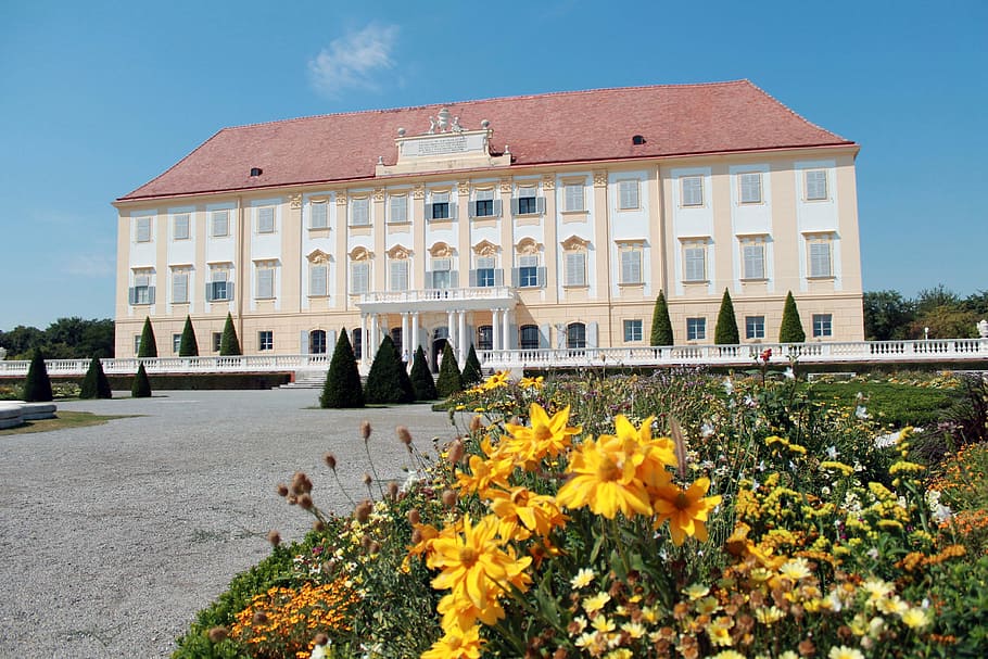 castle, hof, lower austria, architecture, villa, building exterior HD wallpaper