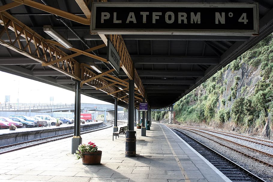 Platform N 4 train station, railway, perspective, architecture HD wallpaper