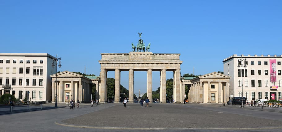 Berlin, Brandenburg Gate, Panorama, capital, germany, quadriga, HD wallpaper