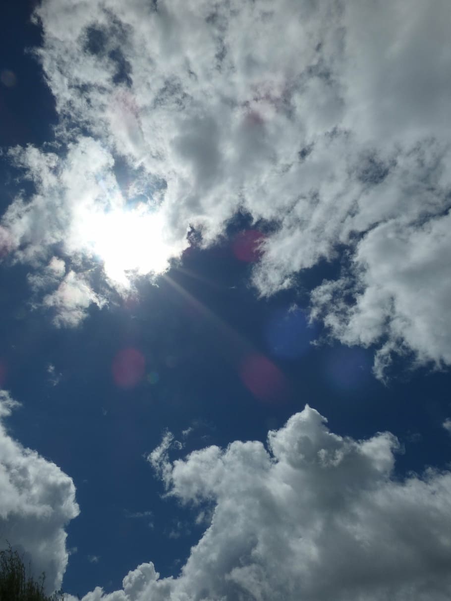 sky, clouds, nature, sun ray, cloud - sky, low angle view, beauty in nature HD wallpaper