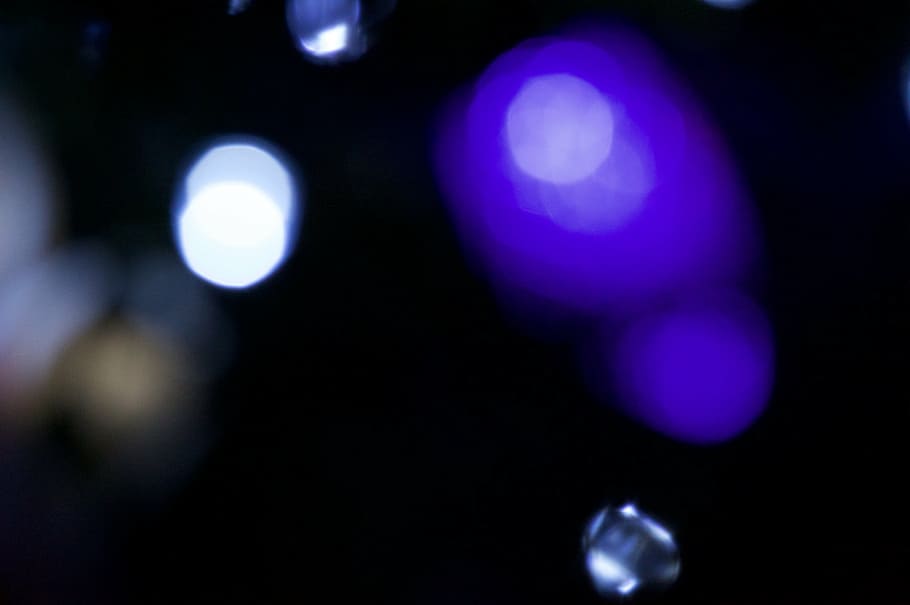 bokeh, abstract, background, blur, dark, blue, close-up, no people HD wallpaper
