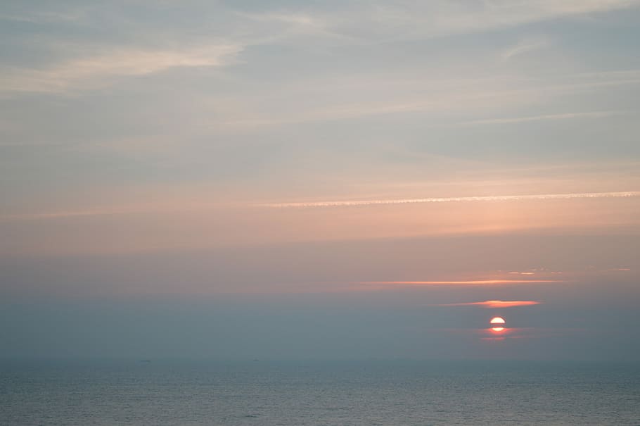 Sunset, Nature, Sky, Twilight, evening, side, summer, color HD wallpaper