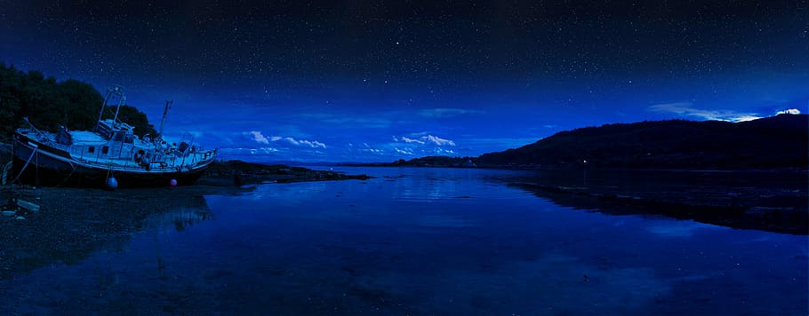 scotland, stars, isle of mull, highlands, night, sky, scottish, HD wallpaper