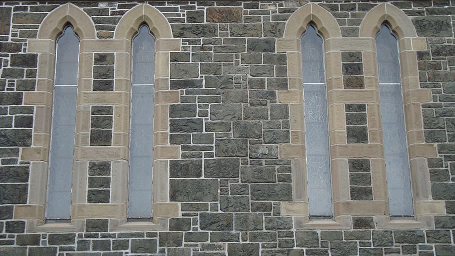 brick, masonry, brickwork, windows, frame, built structure HD wallpaper