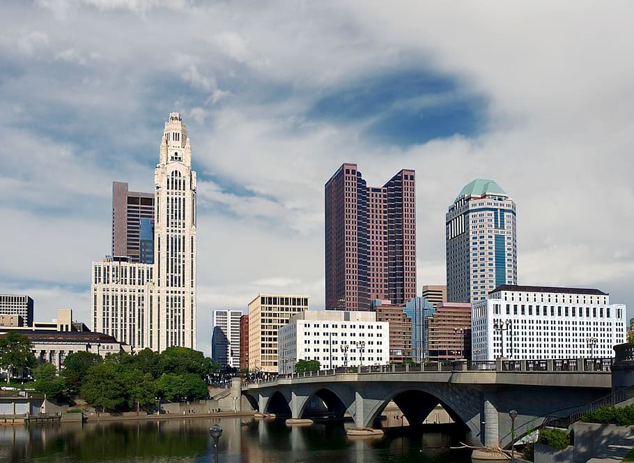 river, bridge, scenic, scenery, architecture, cityscape, skyline HD wallpaper