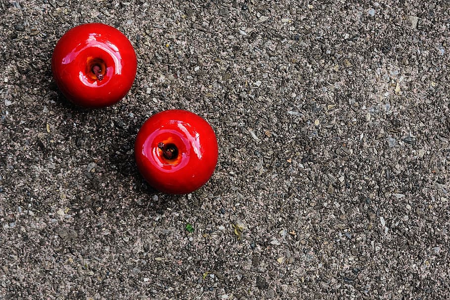 apple, red, green, fruit, deco, decoration, red apple, no people HD wallpaper