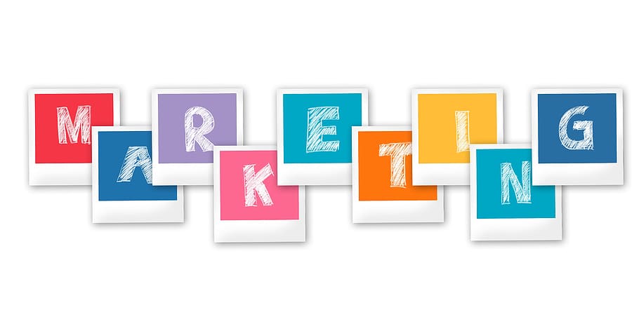 multicolored marketing template signage, Customer, Polaroid, Center