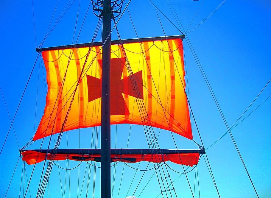 Sail, Ship, Sailing Vessel, Hoisted, rigging, mast, cordage HD wallpaper