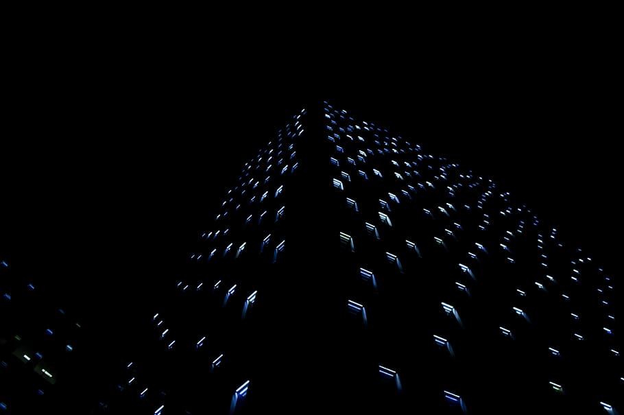 building, night, windows, tower, city, architecture, urban HD wallpaper