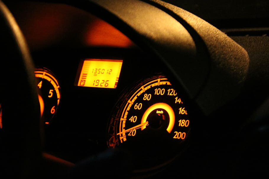 black vehicle instrument cluster panel, car, stopwatch, car interior HD wallpaper