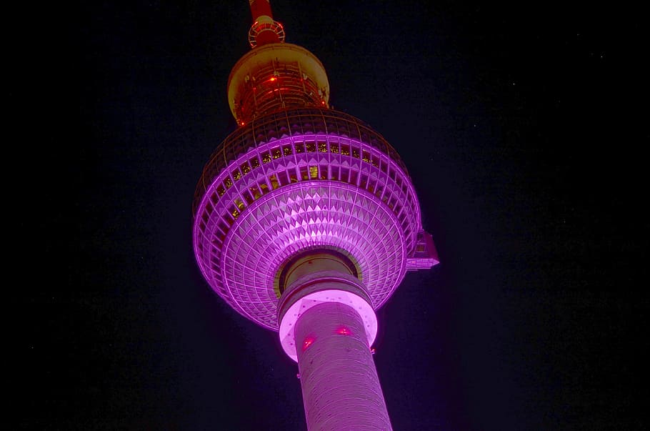 tv tower, berlin, festival of lights, places of interest, alexanderplatz, HD wallpaper