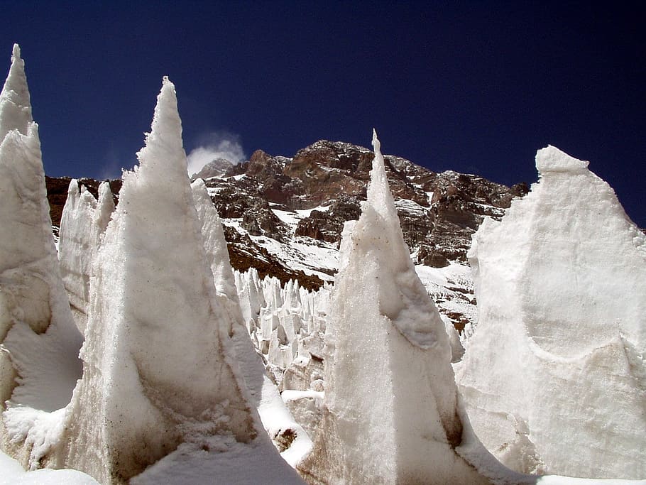 snow, ice, penitentes, penitents, aconcagua, expedition, andes, HD wallpaper