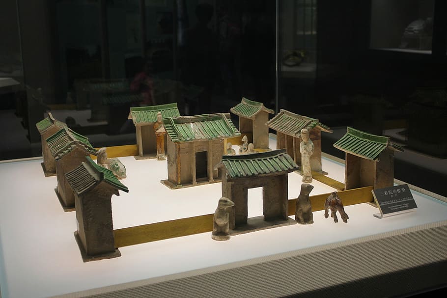 Tang Dynasty, China, Xi'An, Museum, model, house, architecture, HD wallpaper