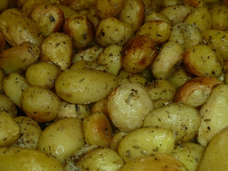 potatoes, cooked, oven, food, food and drink, freshness, full frame HD wallpaper