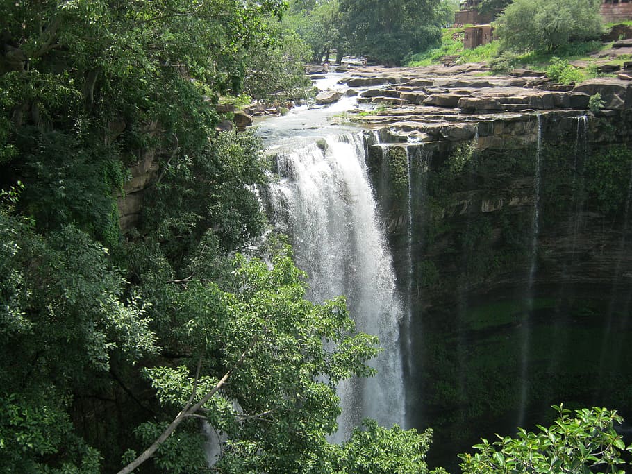 waterfall, natural, landscape, river, flowing, environment HD wallpaper