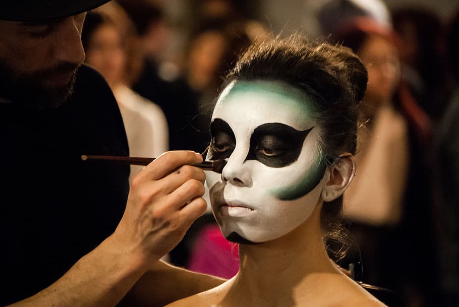 expocosmética, presentation, model, face painting, young, body painting HD wallpaper