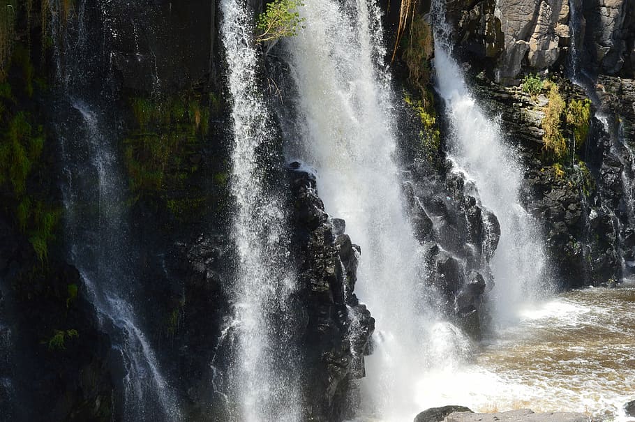 Waterfall, River, Mexico, motion, long exposure, scenics, nature HD wallpaper