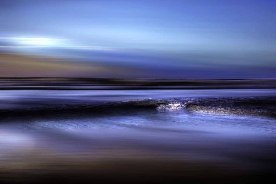 ocean wave under blue sky, sea, water, coast, motion, reflection HD wallpaper